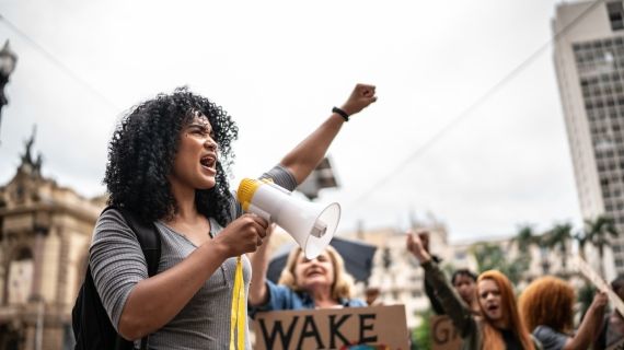 Protestors in London politics and international relations