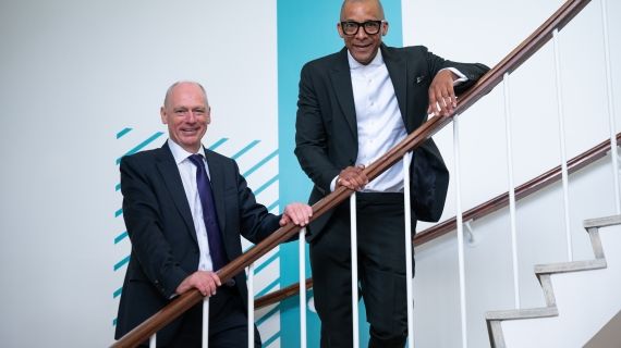 Vice-Chancellor Professor Nick Braisby and Chancellor Jay Blades MBE
