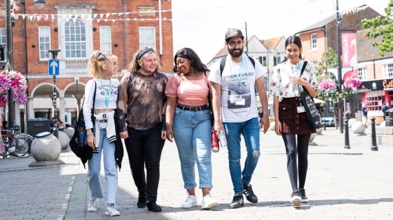 Students in High Wycombe town