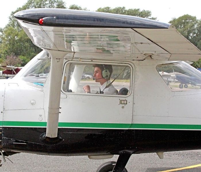 Close up of an airplane cockpit