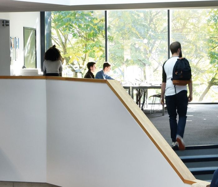 students walking around in the high wycombe library