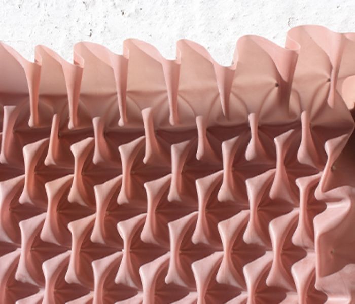 Pink patterned material 