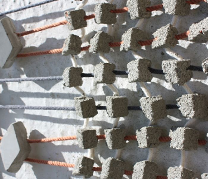 Rocks attached to string