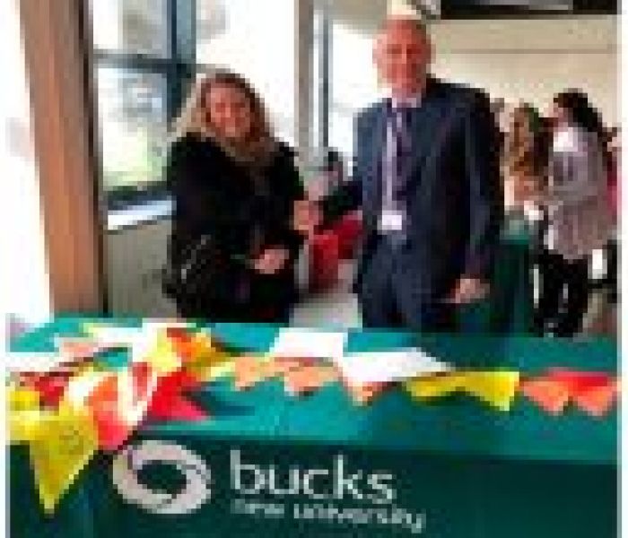 Students union president Tao Warburton with Nick Braisby