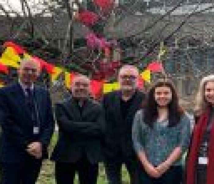 The 'tree hug' piece from recycled material