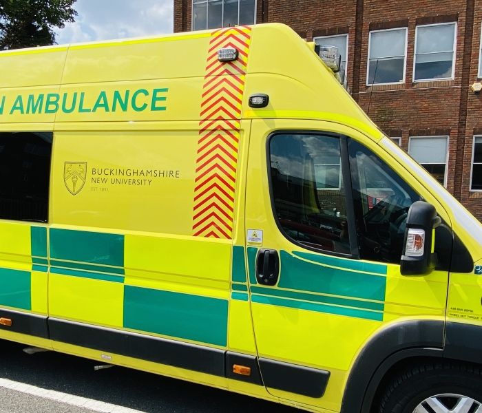 Side view of BNU simulation ambulance
