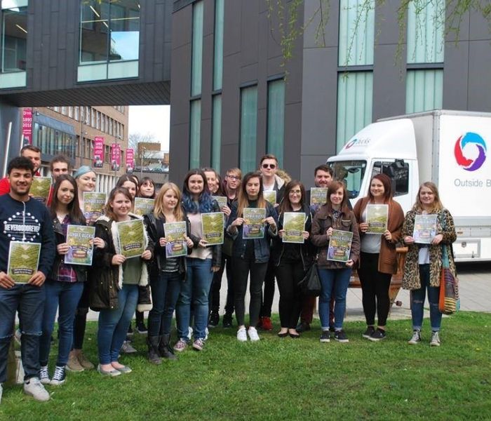 former events students outside gateway building