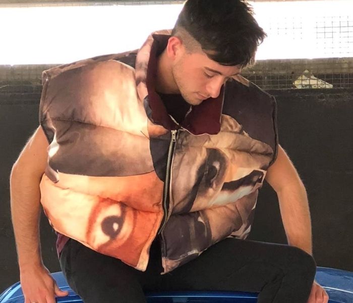 Fashion Design male student wearing jacket