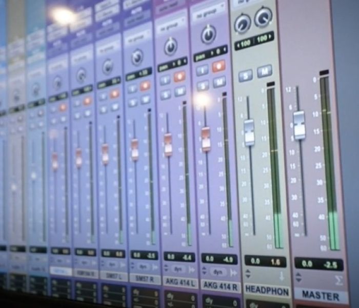 audio and music levels on screen