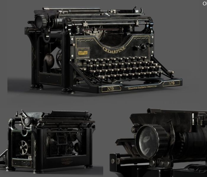 Animated old typewriter