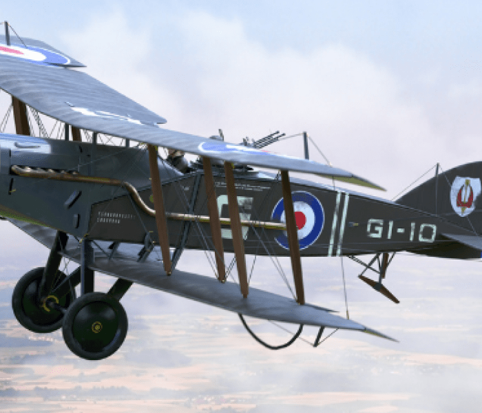 Animation and visual effects student work plane in sky