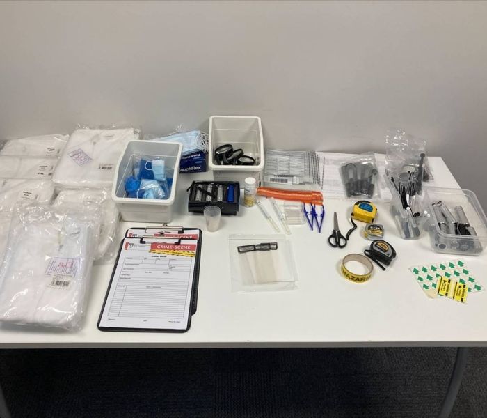 table of items for criminology and forensic studies sessions