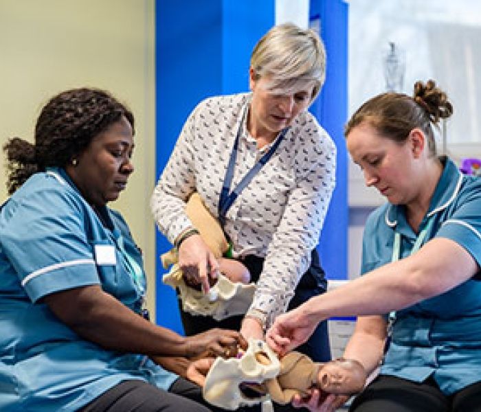 Midwifery students and nurses