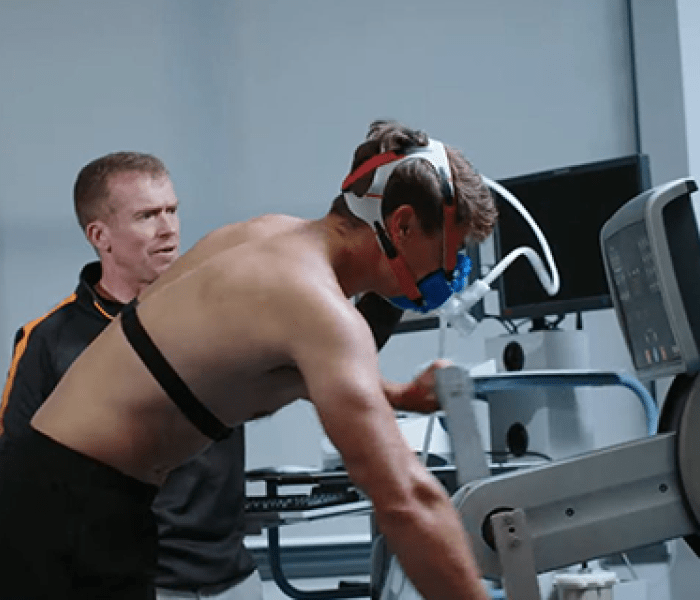 Sail GP athlete visiting Human Performance Laboratory