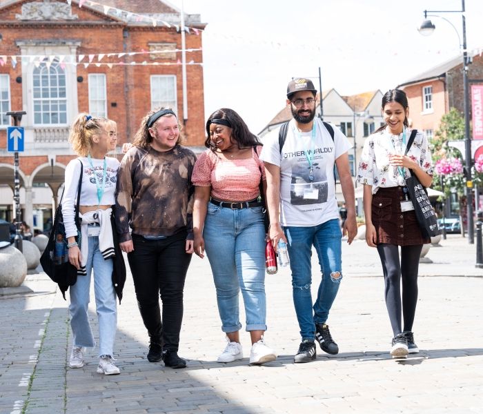 Students in High Wycombe town