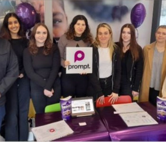 Business students presenting their work at the year-end showcase