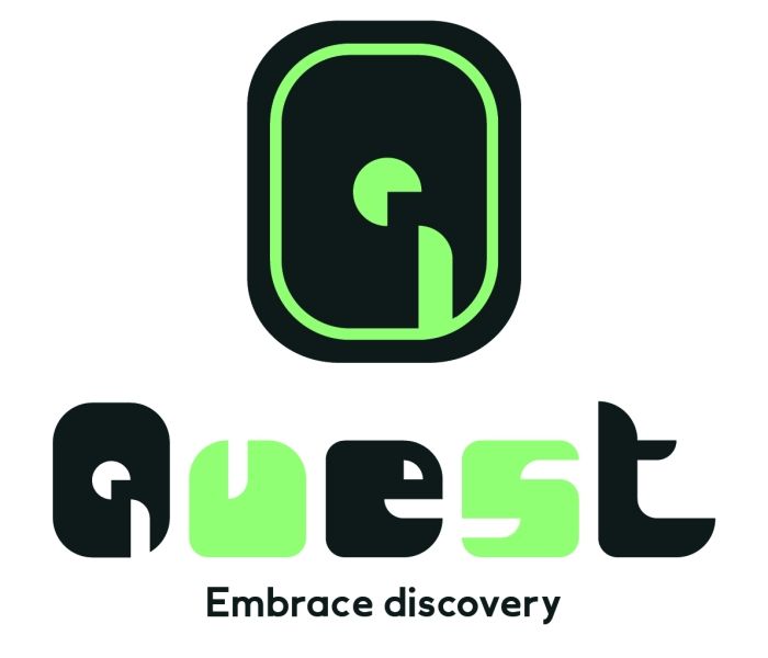 A logo which says "Quest Embrace Discovery".