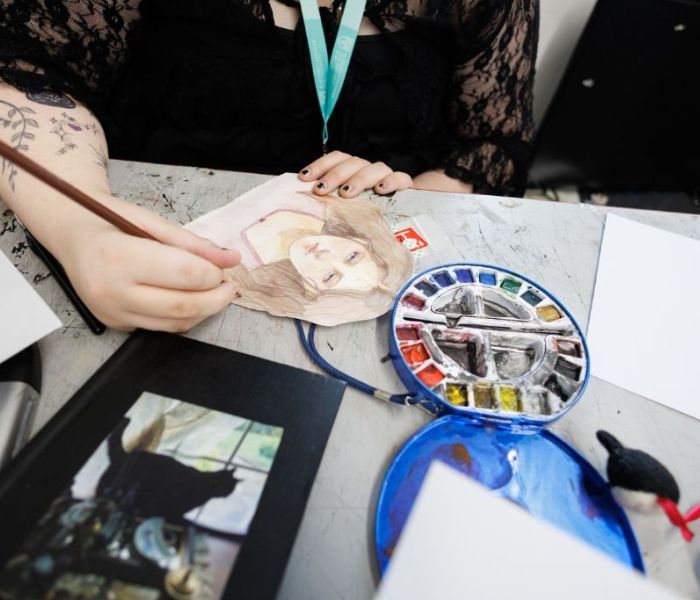 Fine art student drawing