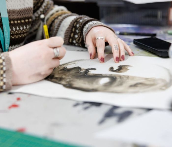 Fine art student drawing