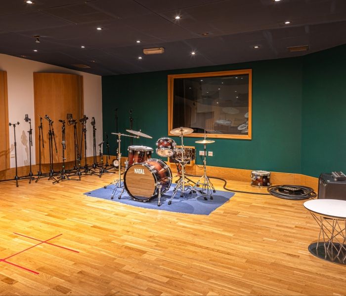 Drum kit in music studios