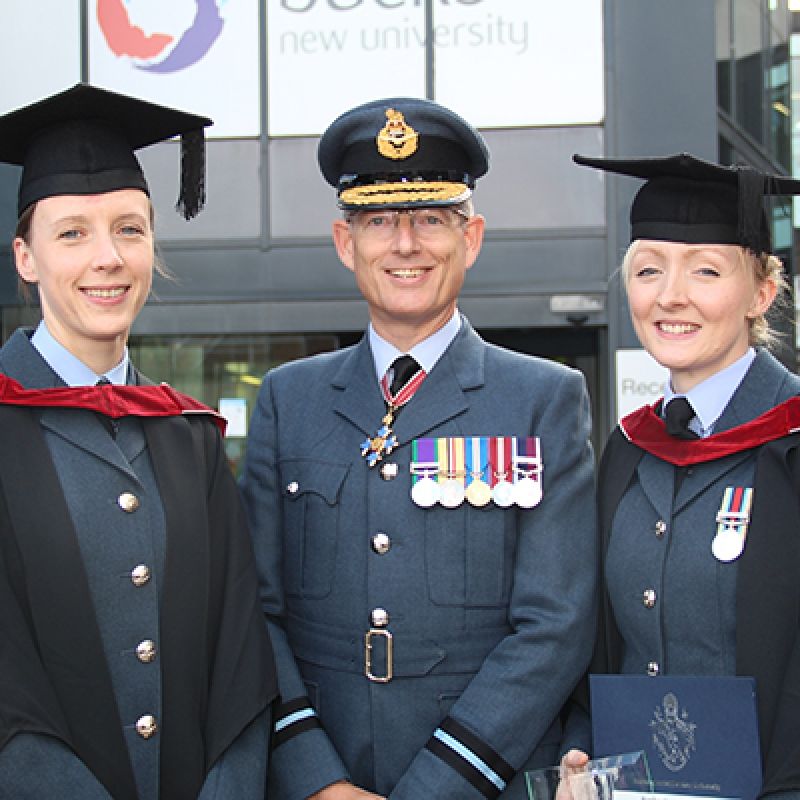 Military graduates with Air Commodore Richard Hill