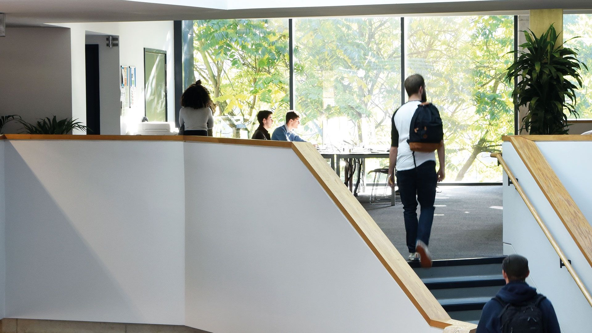 students walking around in the high wycombe library