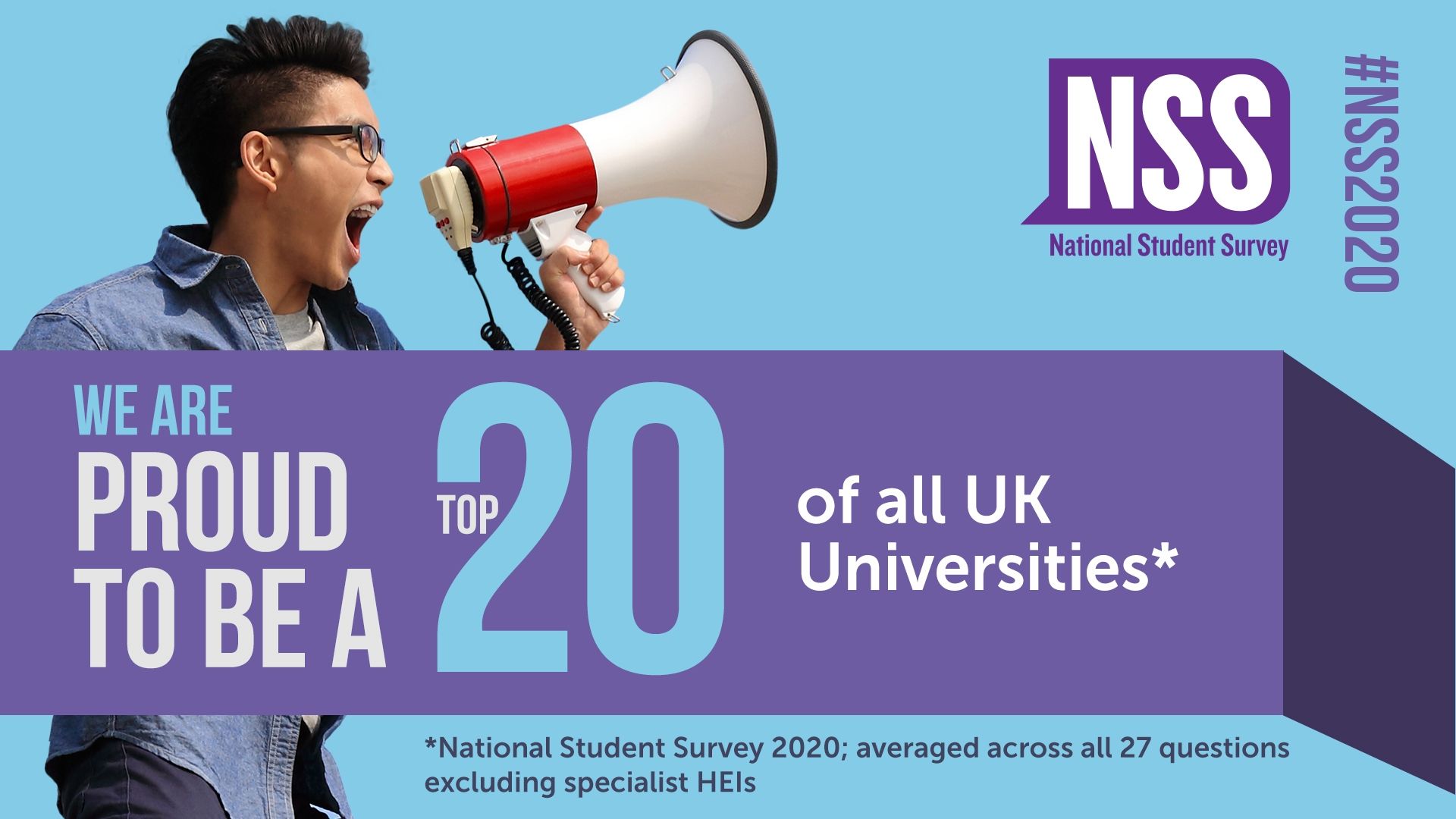 Top 20 of all UK universities NSS asset logo