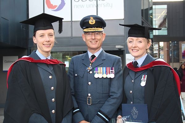 Military graduates with Air Commodore Richard Hill