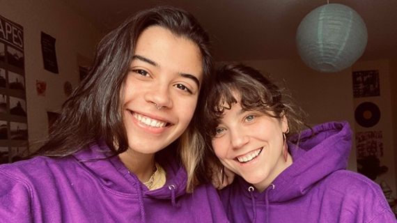 Two students posing for a photo