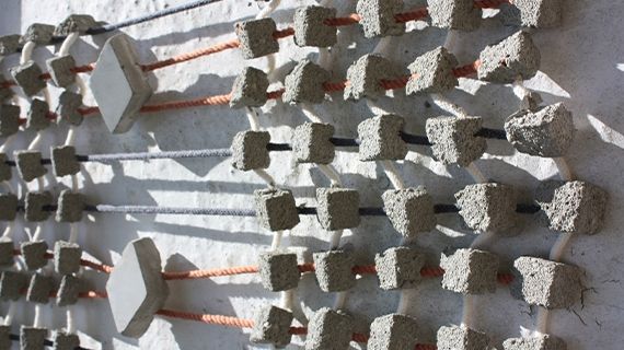 Rocks attached to string