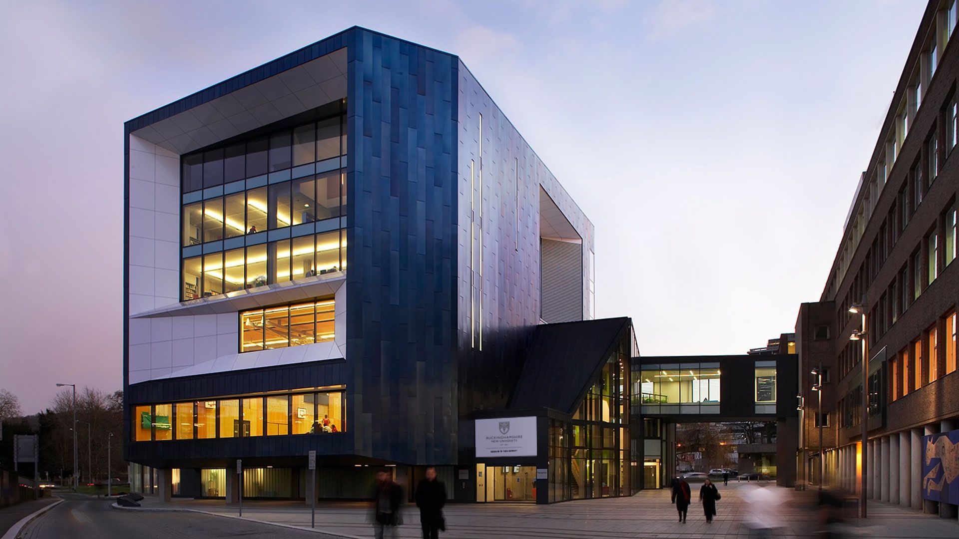 Twilight light Gateway building and concourse