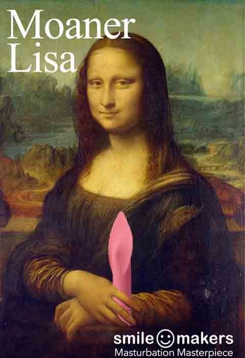A mock up of the famous Mona Lisa painting with the words "Moaner Lisa" 