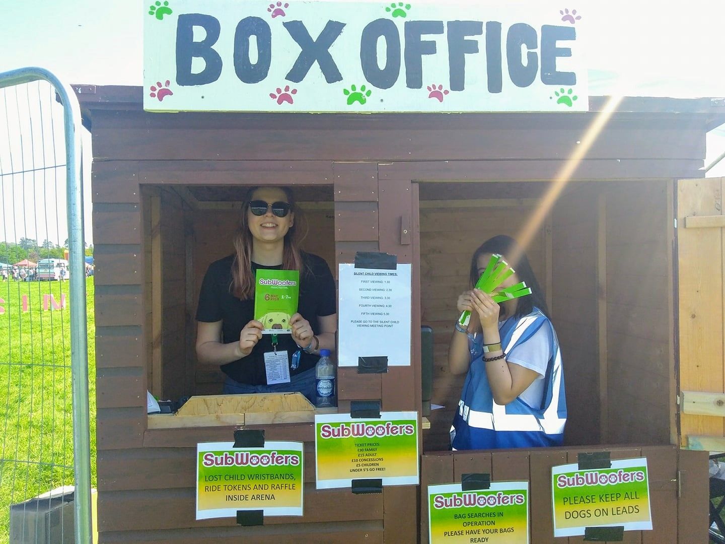 ex students in box office for event