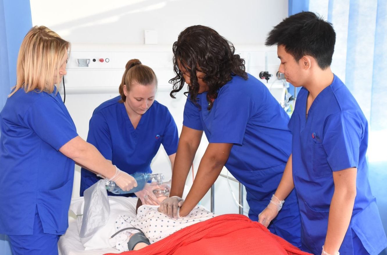 Operating Department Practice students working on simulation