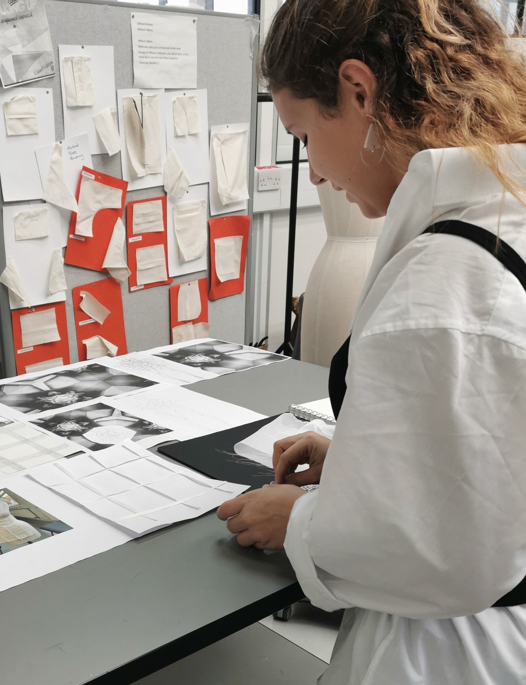 Fashion Design Student working on textiles