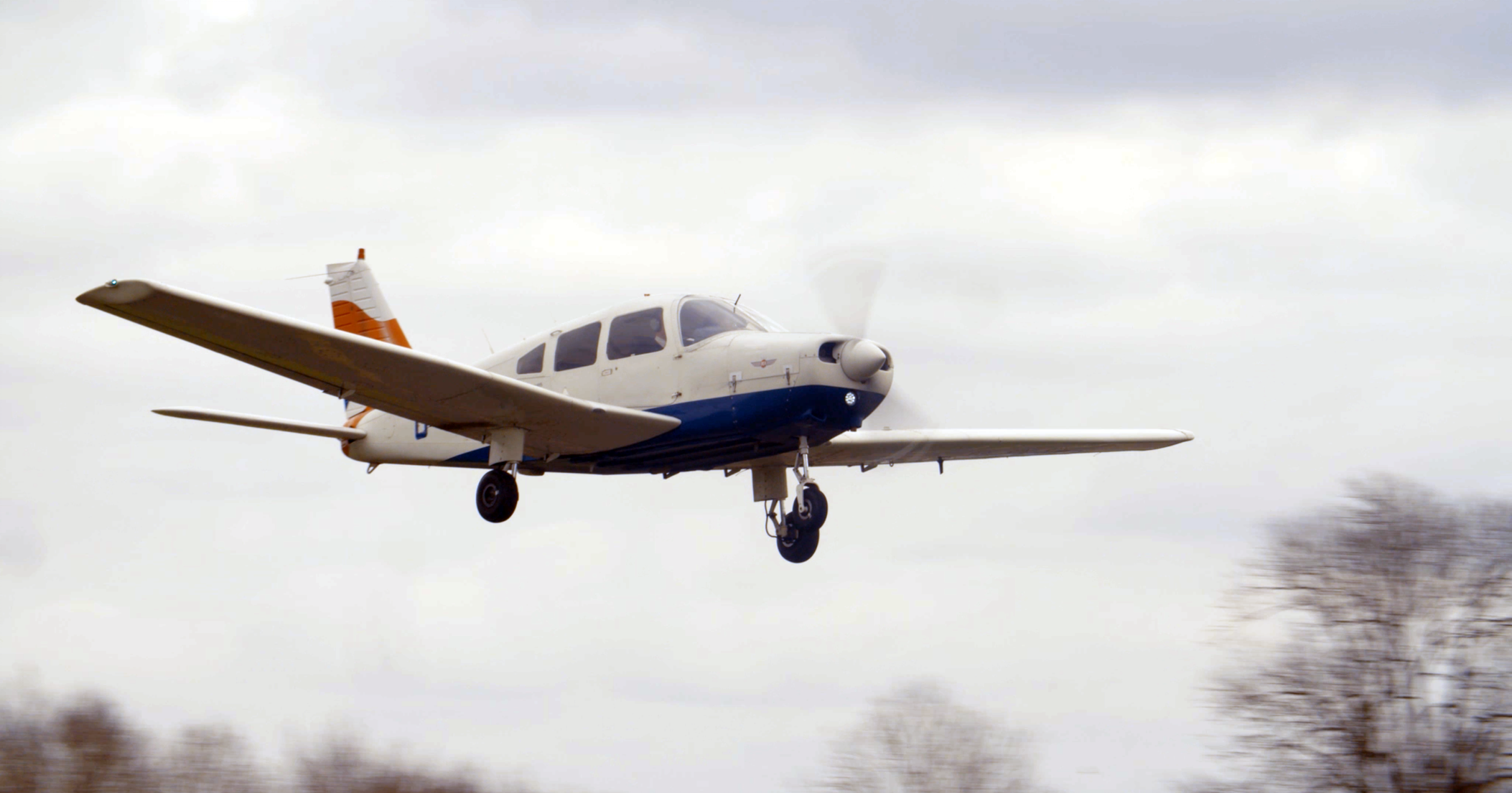 plane about to land after being in flight