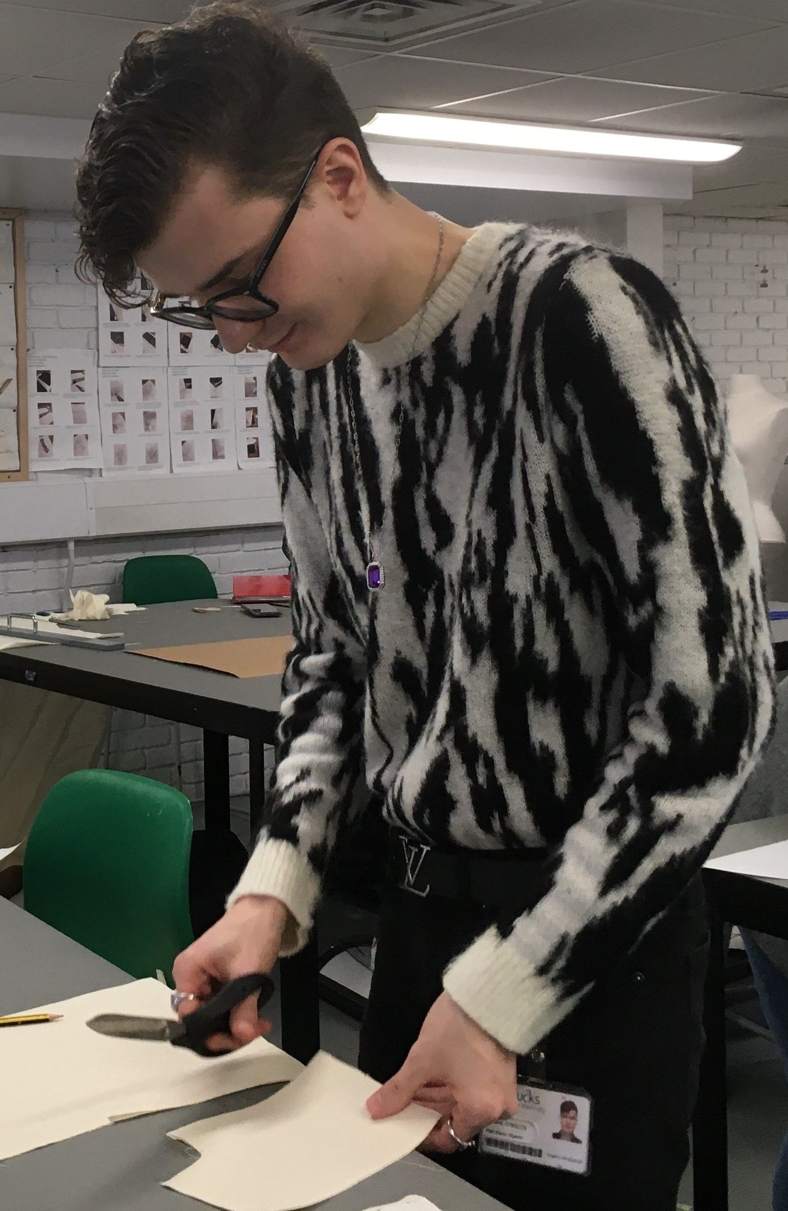 Fashion Design Student working in workshop
