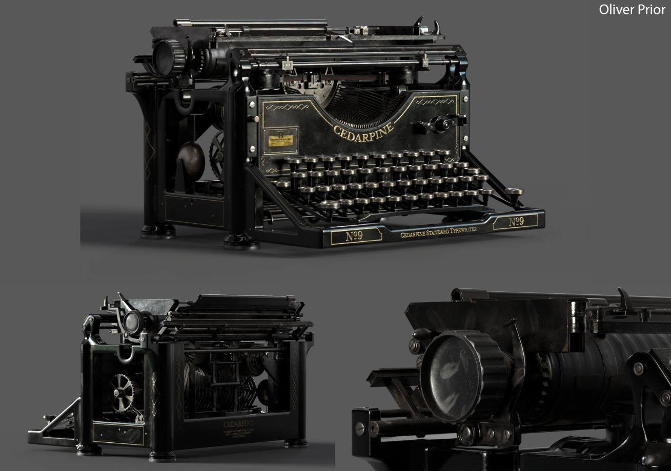 Animated old typewriter