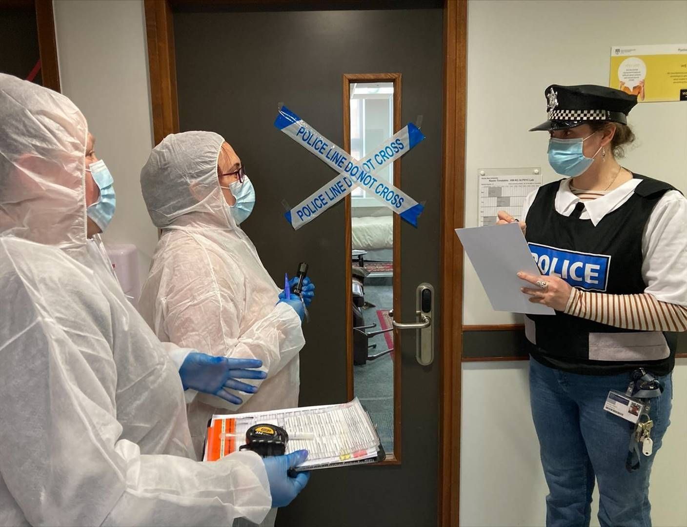 Criminology and Forensic Studies students acting out a scenario