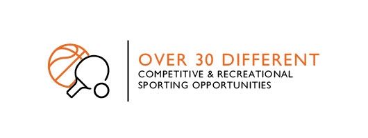 Over 30 different competitive and recreational sporting opportunities