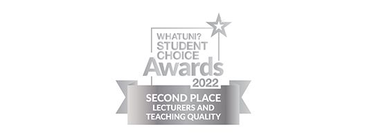 Whatuni Student Choice Awards 22 - Second Place Lecturers and Teaching Quality award logo