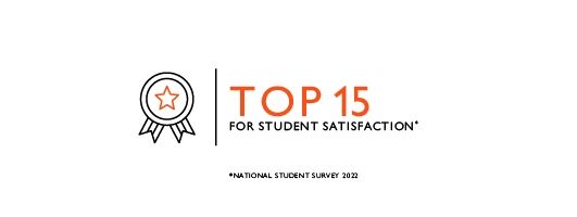Top 15 for Student Satisfaction - NSS 2022 infographic
