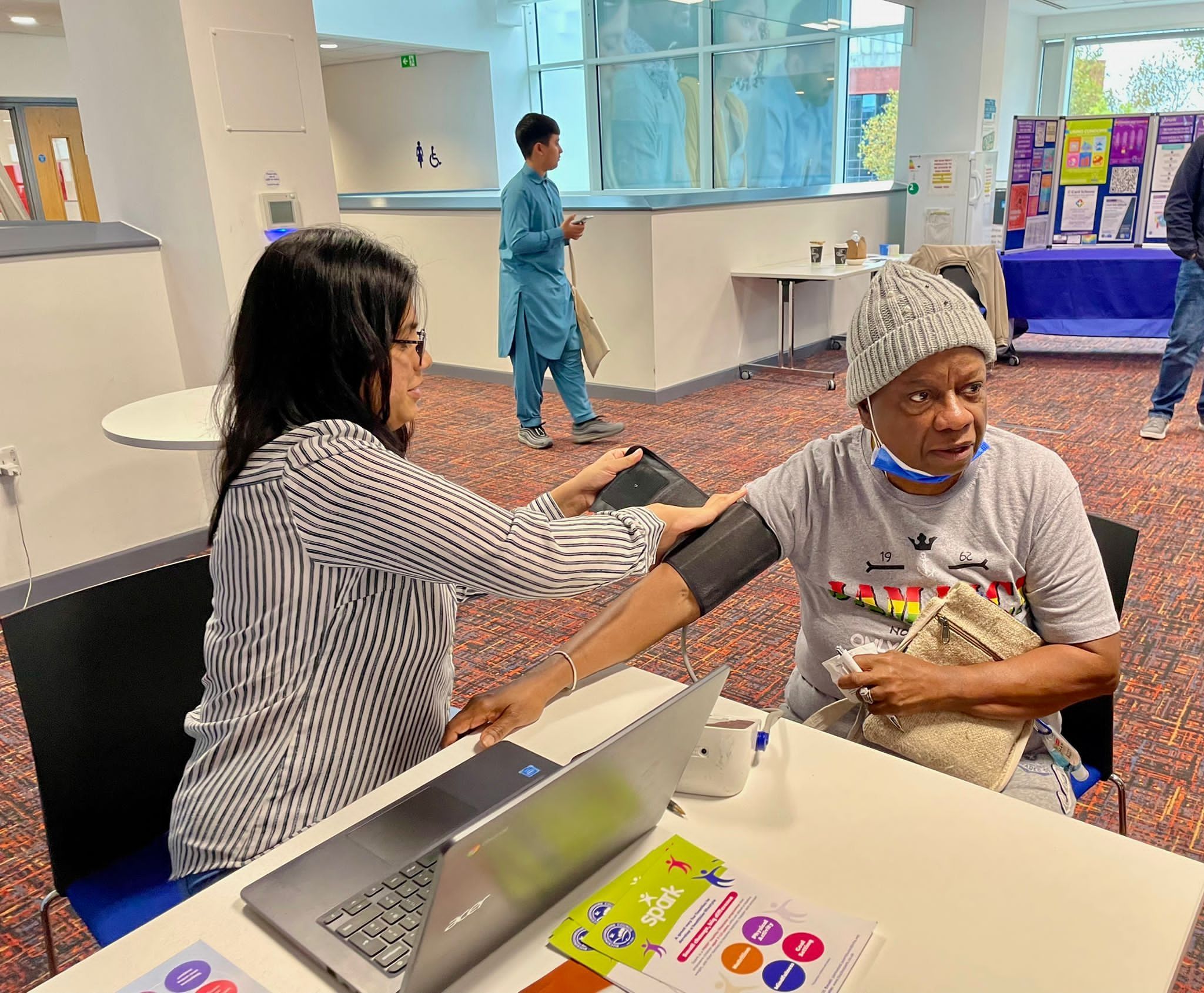 Member of local community gets health check at Aylesbury health event