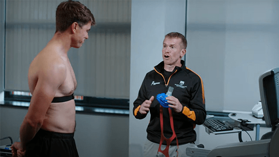 Sail GP athlete undergoing tests in Human Performance Laboratory