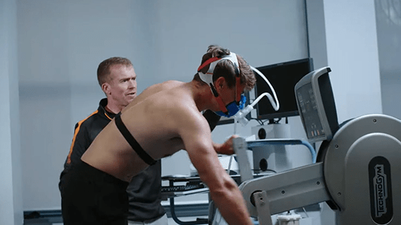 Sail GP athlete visiting Human Performance Laboratory