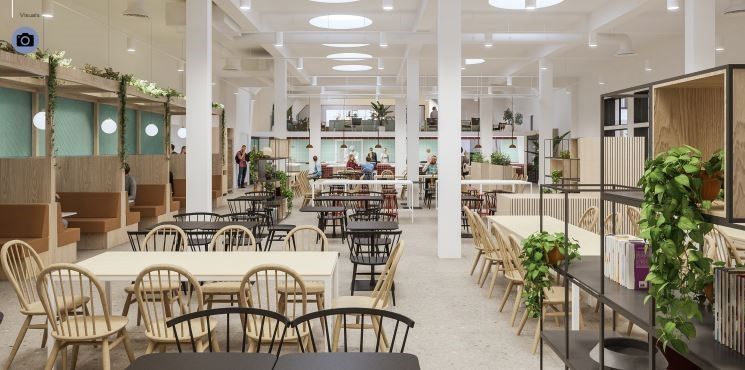 Concept visual of the Refectory seating area