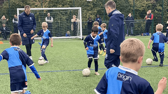 Children being coached at Wycombe Wanderers Football Club