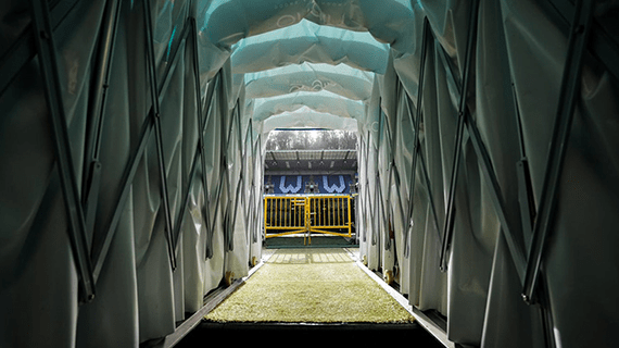 Tunnel at Wycombe Wanderers FC Adams Park stadium