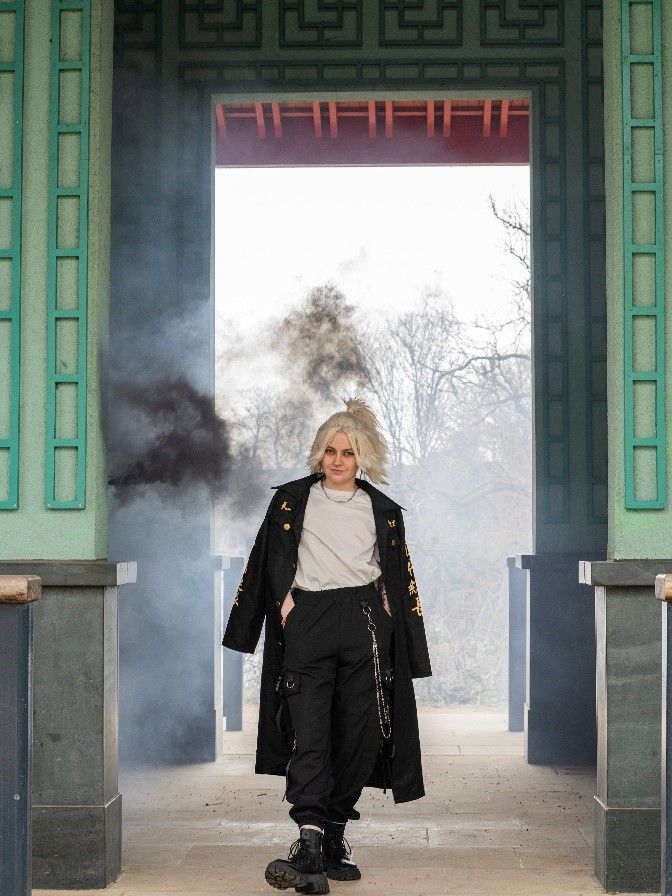 Student dressed in cosplay