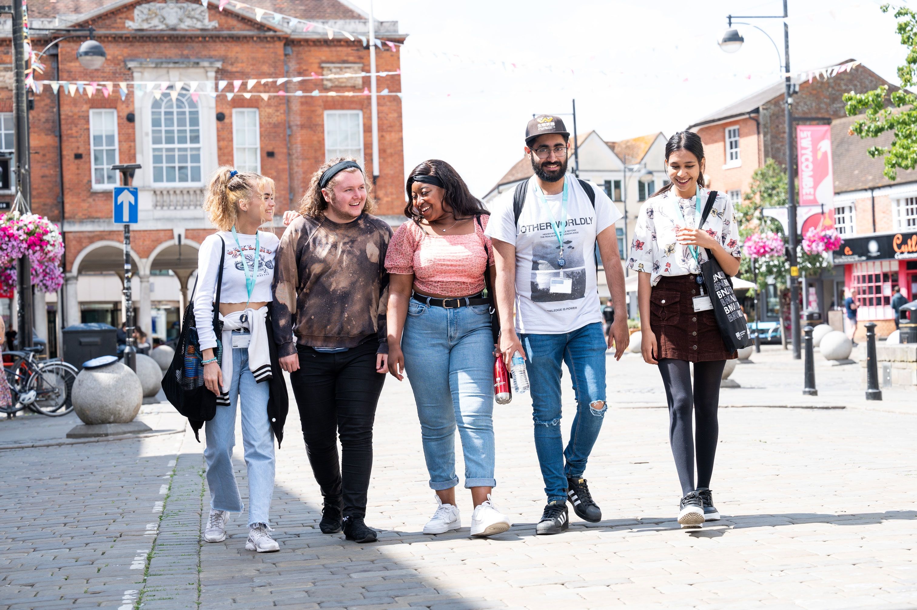 Students in High Wycombe town
